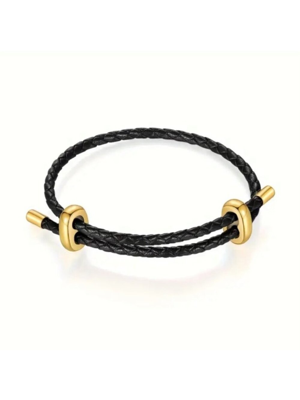 New! Black Leather Adjustable Bracelet NWOT